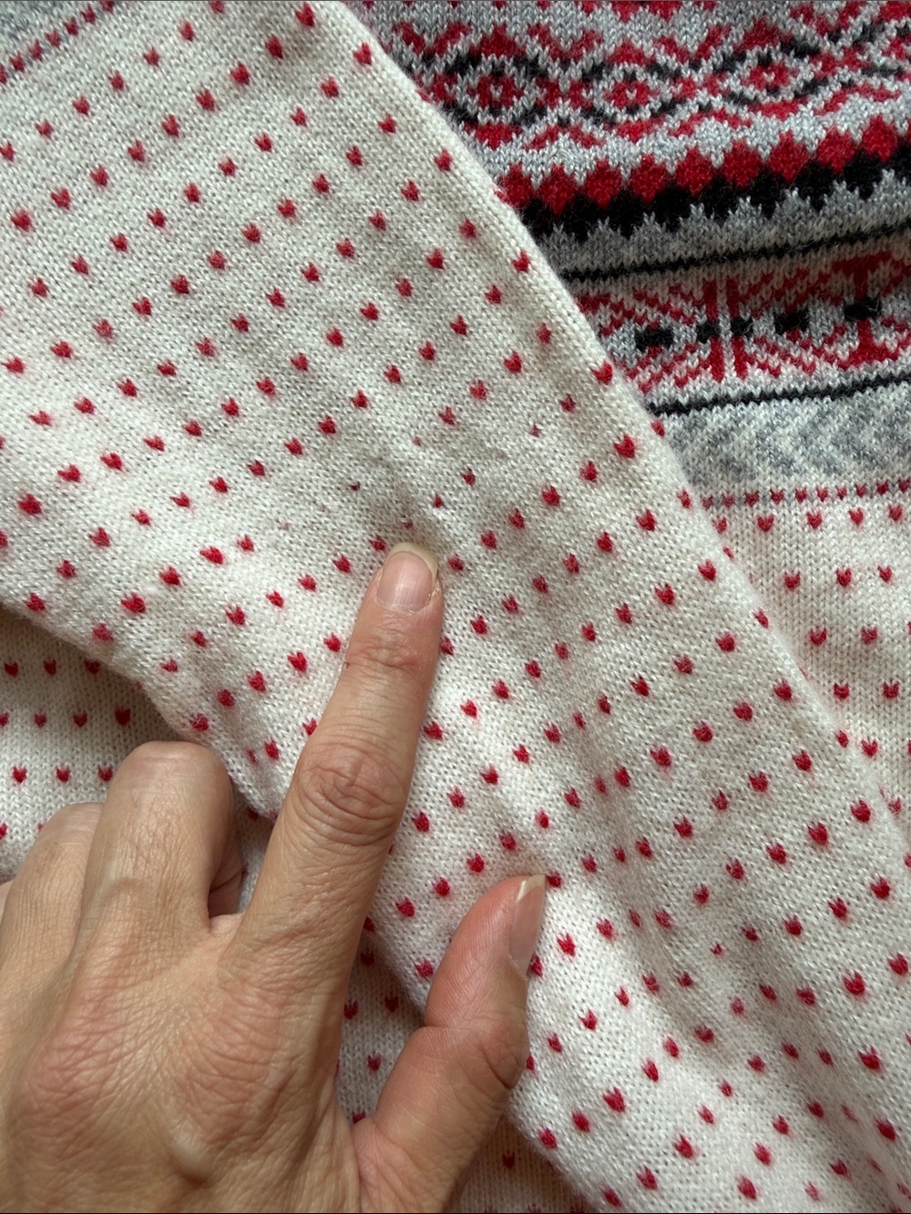 Talbots Cream and Pink Fair Isle Crewneck Sweater - Picture 13 of 14